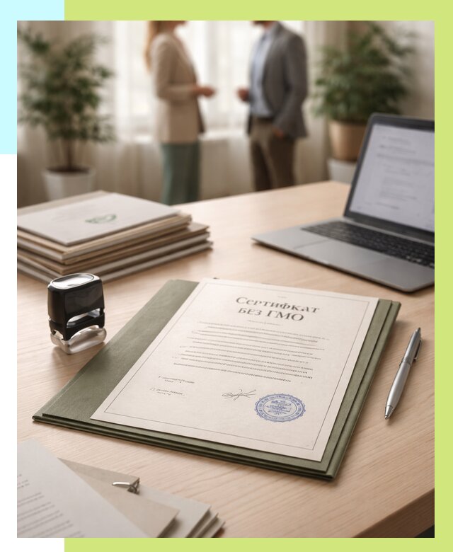 Сертификат без ГМО в Бузулуке от 7818 р. оформить срочно Алешин-Бзл